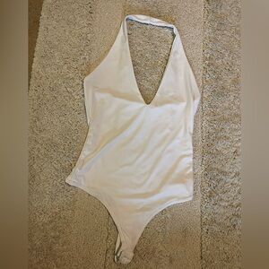 Fashion Nova White Plunge Bodysuit